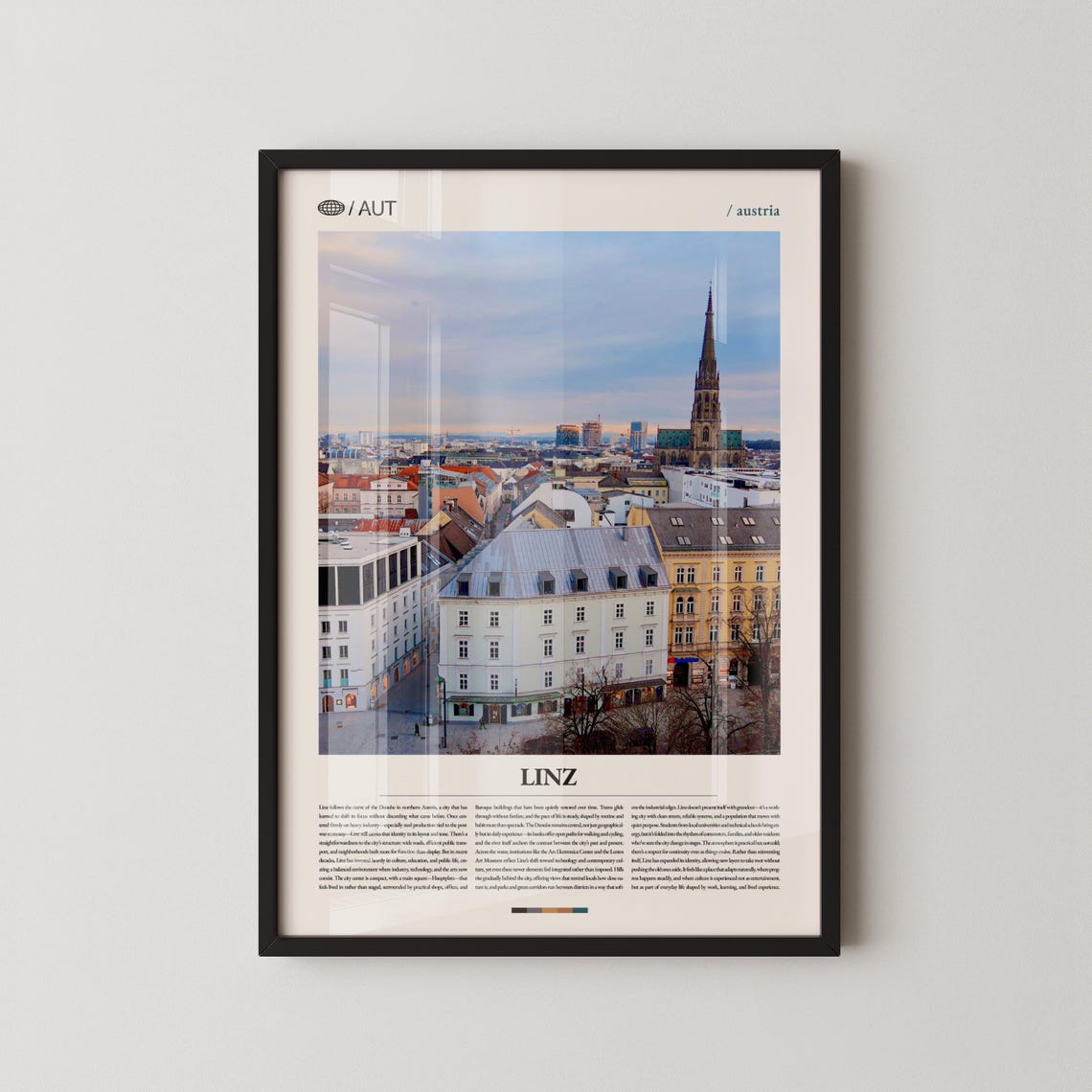 Linz Austria Danube Cityscape Travel Photo Poster for Europe Lovers