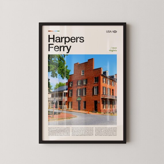 Harpers Ferry West Virginia Old Town Brick Street Photo Travel Poster