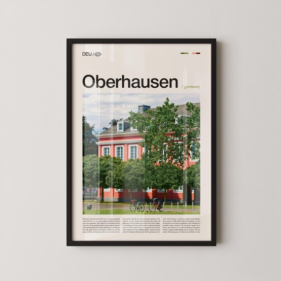 Oberhausen Germany Historic Red Building Daytime Travel Poster
