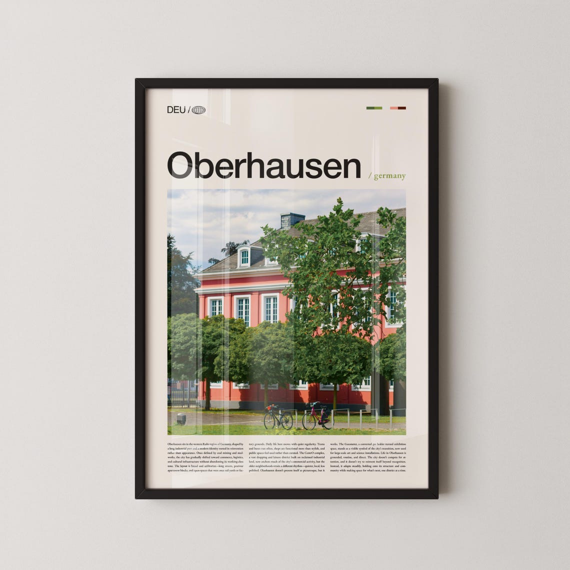Oberhausen Germany Historic Red Building Daytime Travel Poster