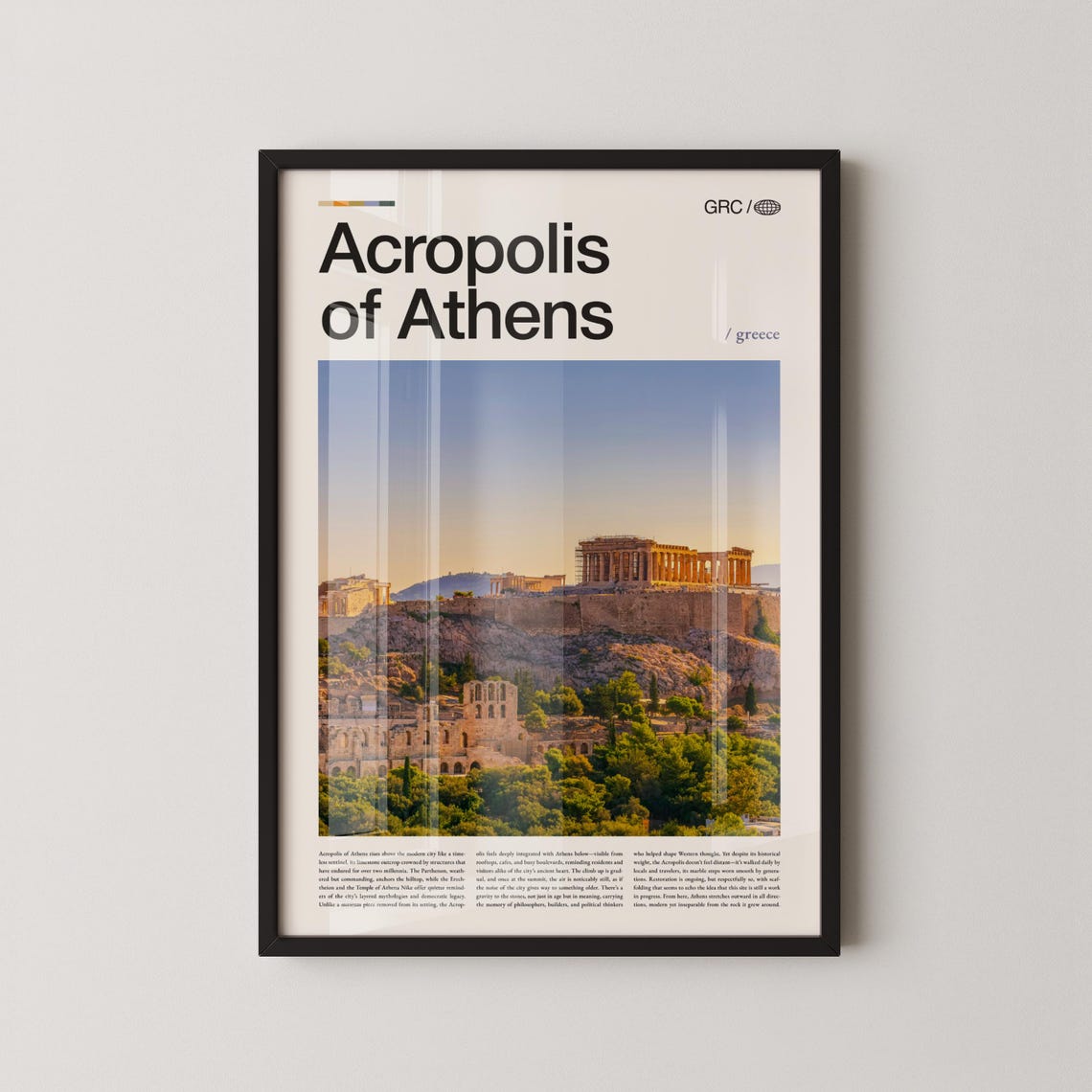 Acropolis of Athens Hill Golden Hour Panoramic View Travel Poster