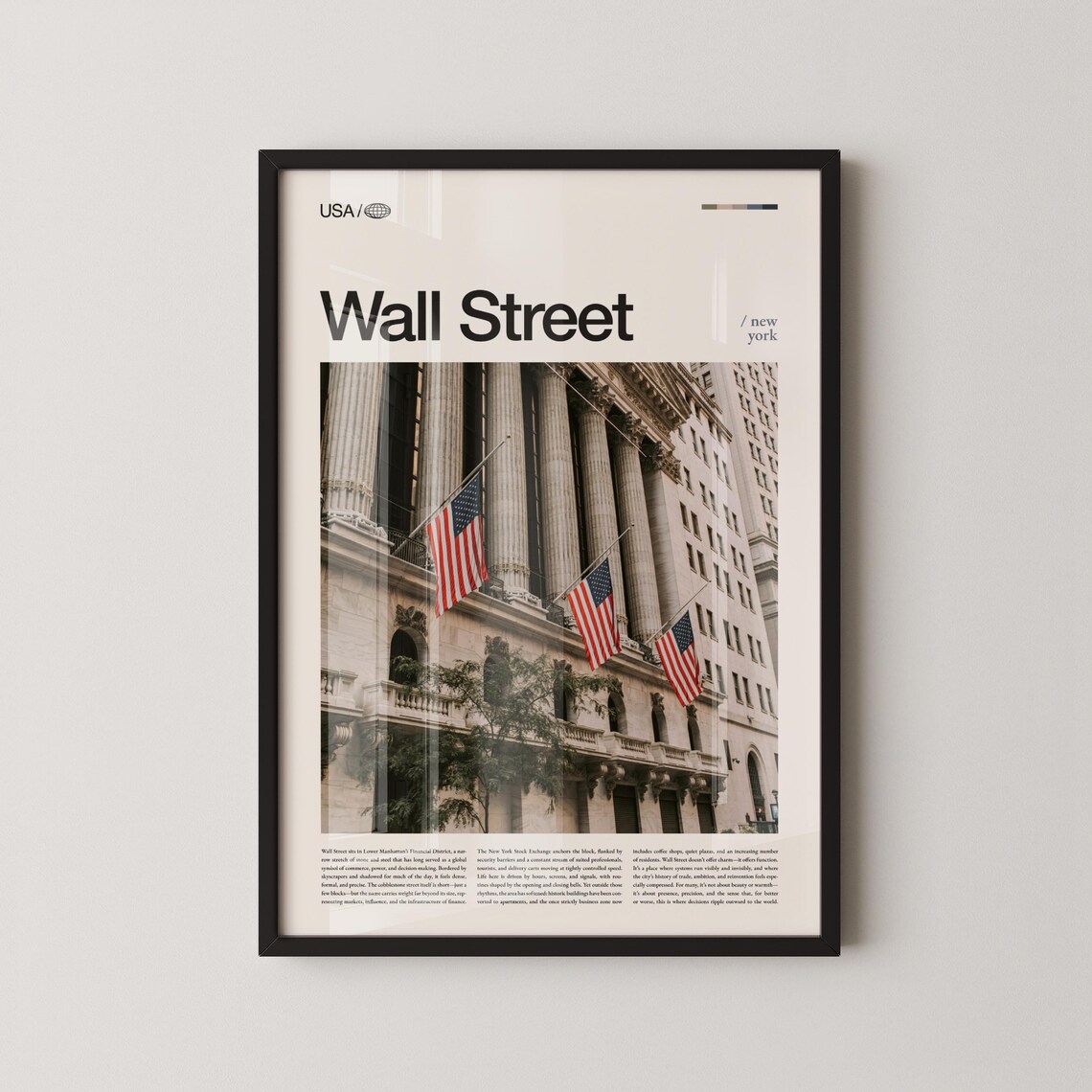 Wall Street New York Stock Exchange Building Facade Art Poster