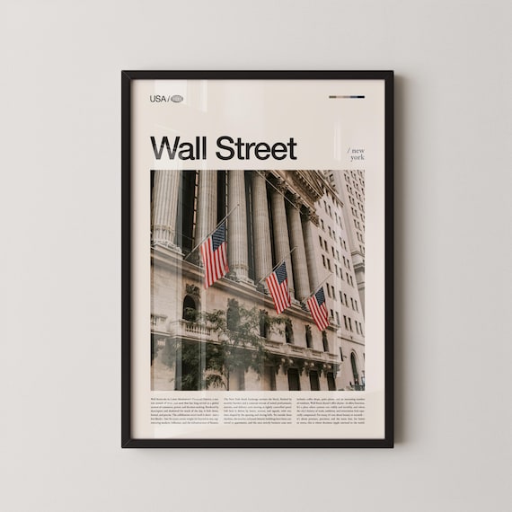 Wall Street New York Stock Exchange Building Facade Art Poster
