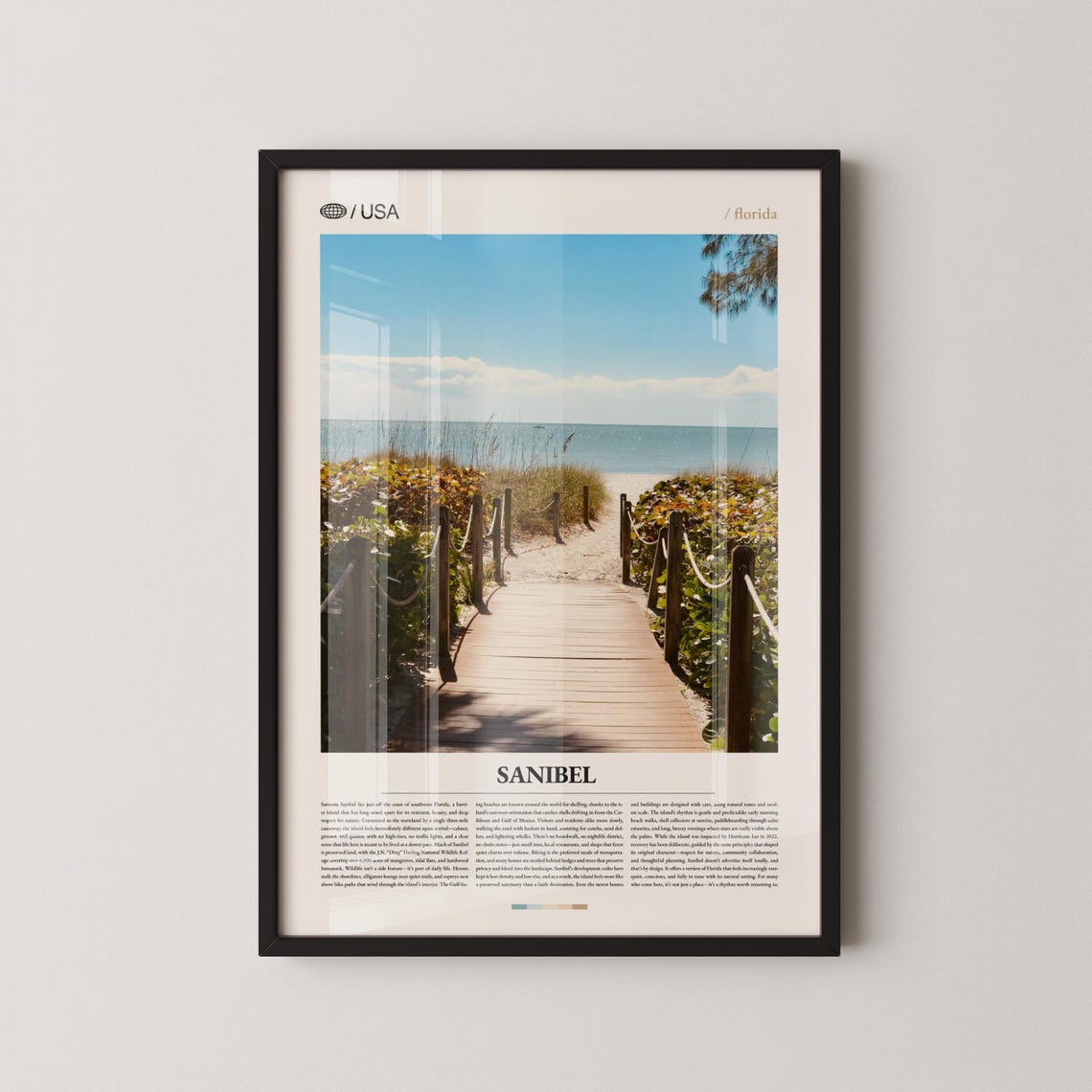 Sanibel Island Boardwalk Photo Bottom Titled Florida Travel Poster
