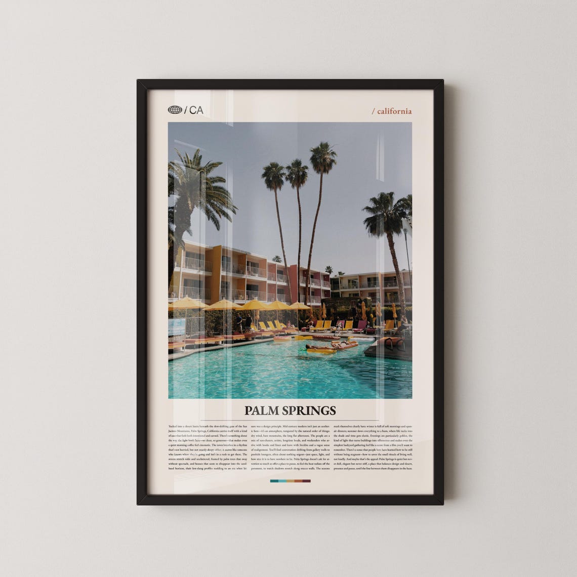 Palm Springs California Resort Pool Palms Photo Travel Poster