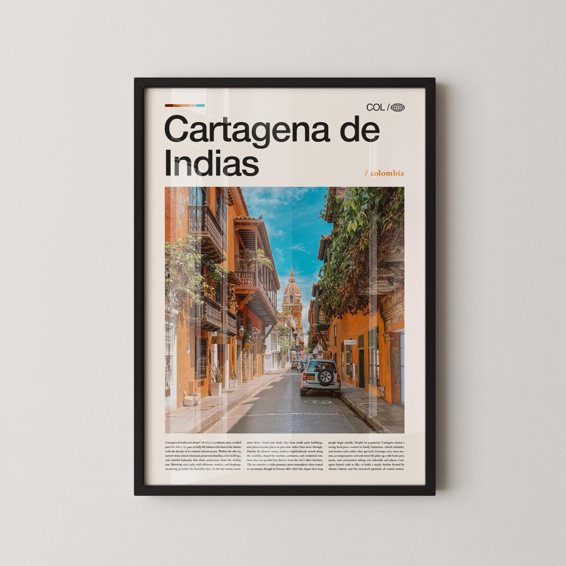 Cartagena de Indias Colombia Old Town Street Travel Decor Poster
