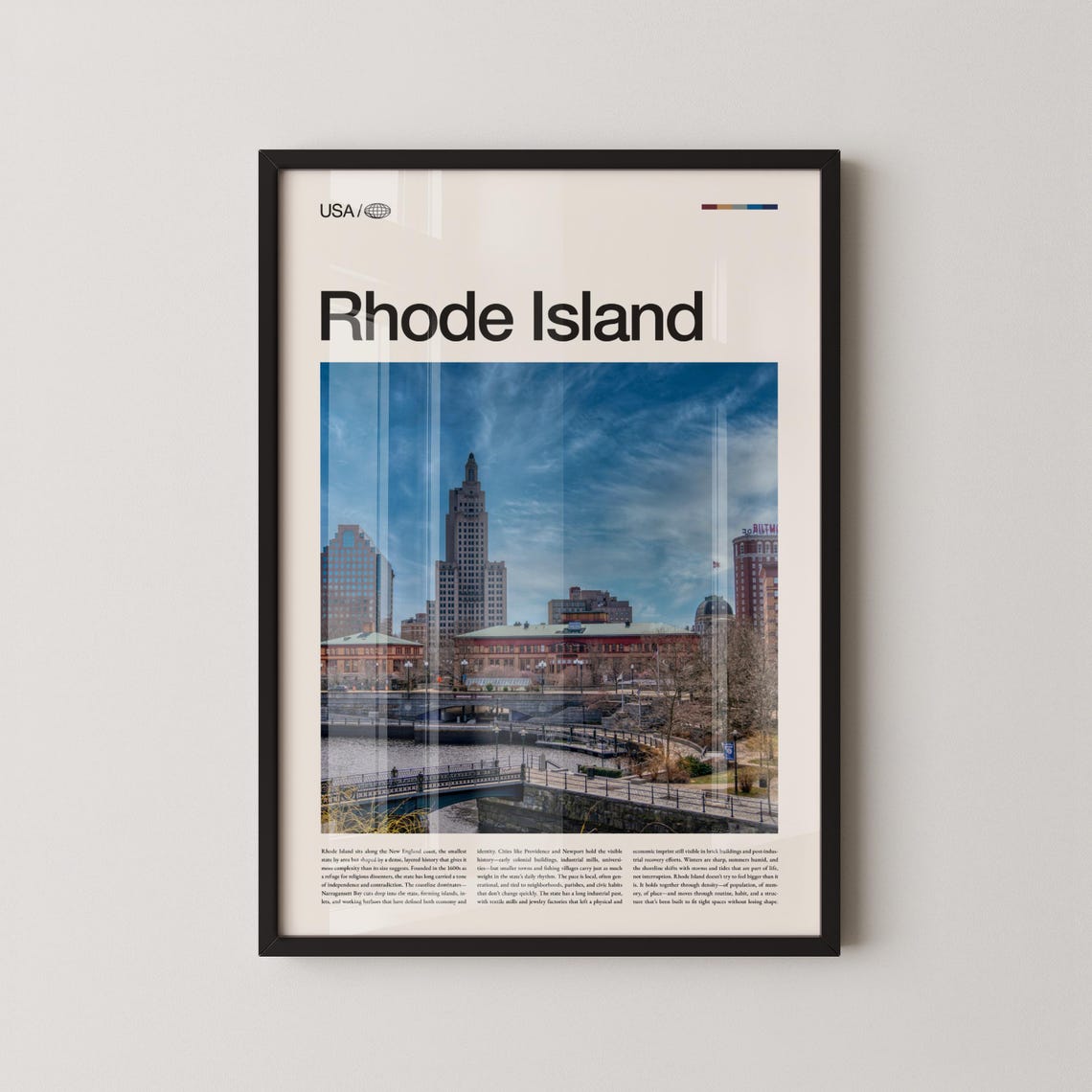 Rhode Island Providence Skyline Daytime Cityscape Travel Photo Poster