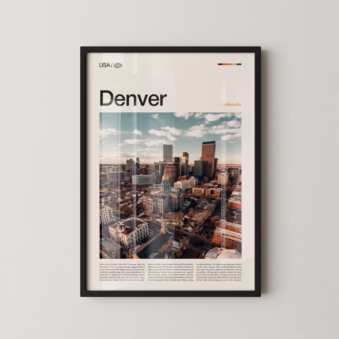Denver Colorado Downtown Skyline Aerial Cityscape Photo Poster