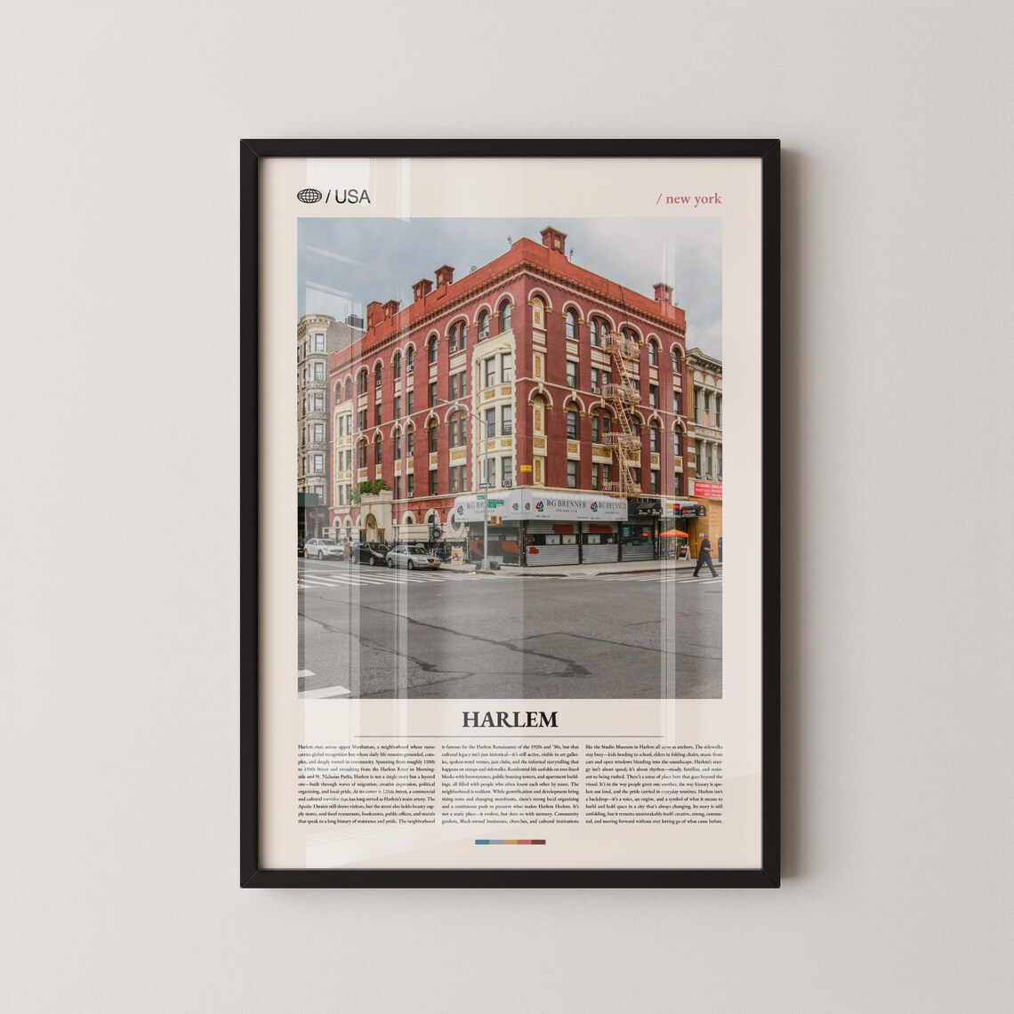 Harlem New York Wall Art Historic Neighborhood Print Poster Scenic Uptown Manhattan Photography Cultural Landmark Decor