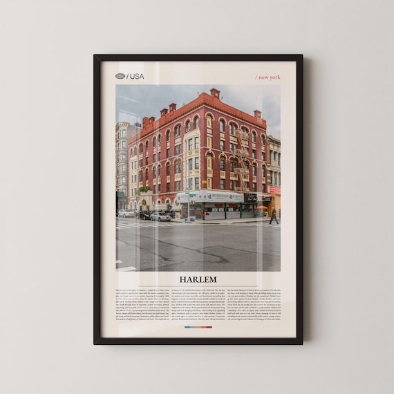 Harlem New York Historic Red Brick Corner Street Building Poster
