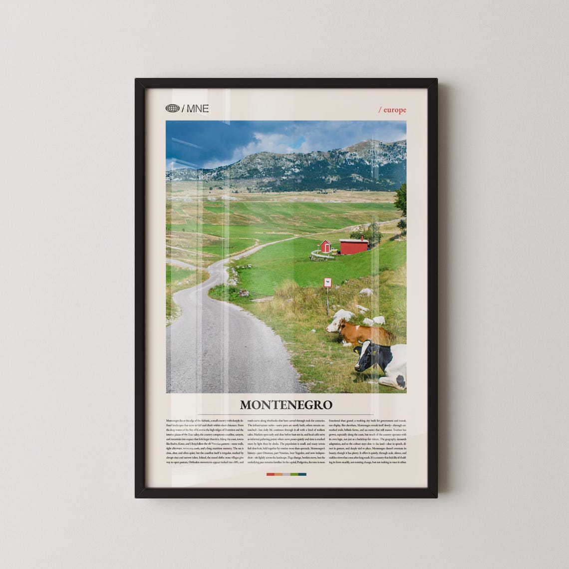 Montenegro Europe Mountain Pasture Landscape Travel Art Poster