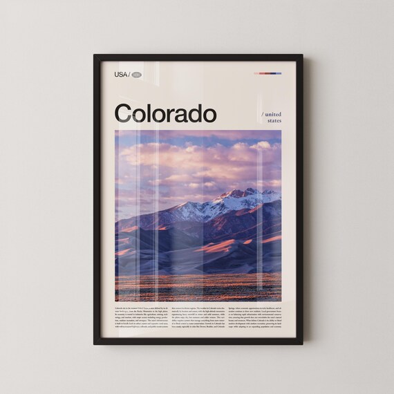 Colorado Snow Peaks Pink Alpine Glow Dusk Clouds Travel Poster