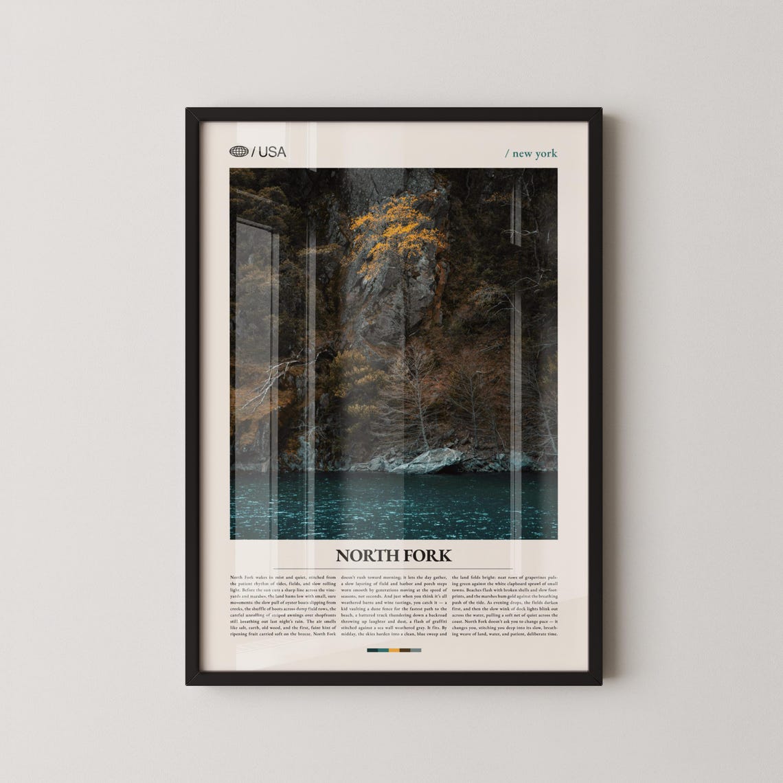 North Fork New York Forest River Photography Travel Poster USA