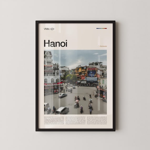 Hanoi Vietnam Motorbike Intersection Street Scene City Poster