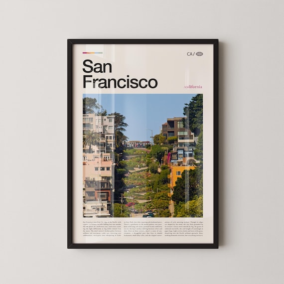 San Francisco Winding Lombard Street Hillside Photo Travel Poster