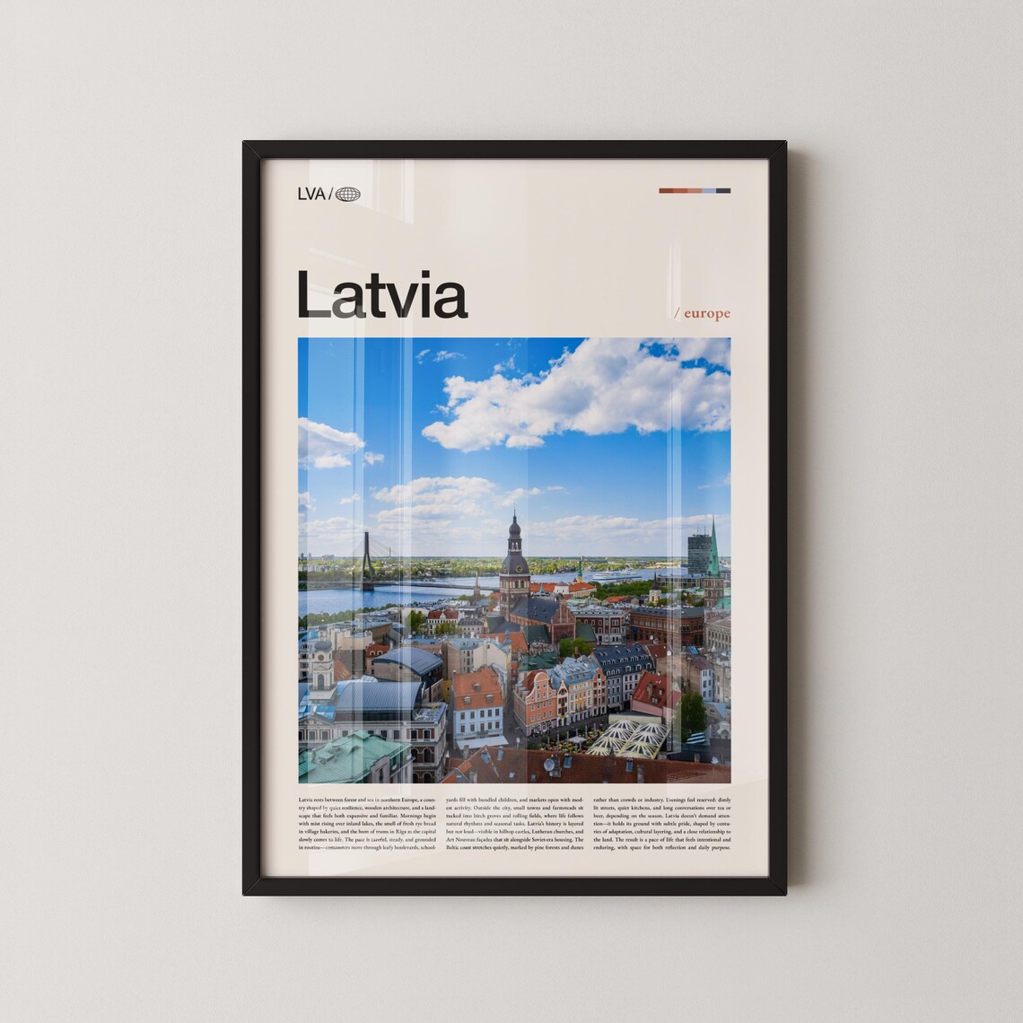 Latvia Baltic Old Town Cityscape Photography Travel Art Poster