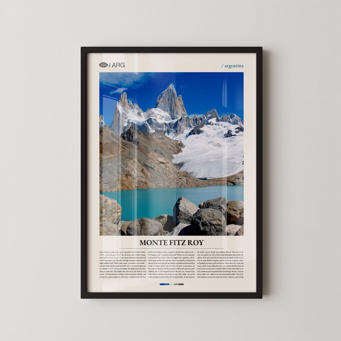 Monte Fitz Roy Art Print, Argentina Mountain Landscape