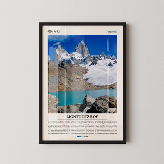 Monte Fitz Roy Art Print, Argentina Mountain Landscape