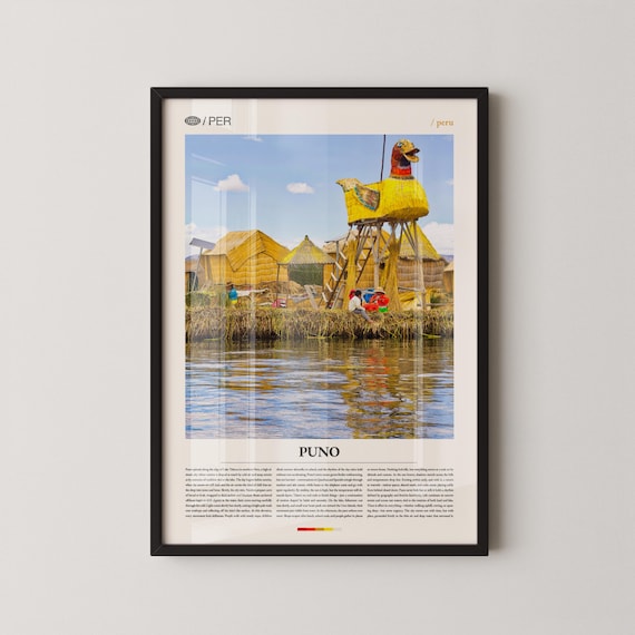 Puno Peru Lake Titicaca Floating Islands Travel Photography Poster