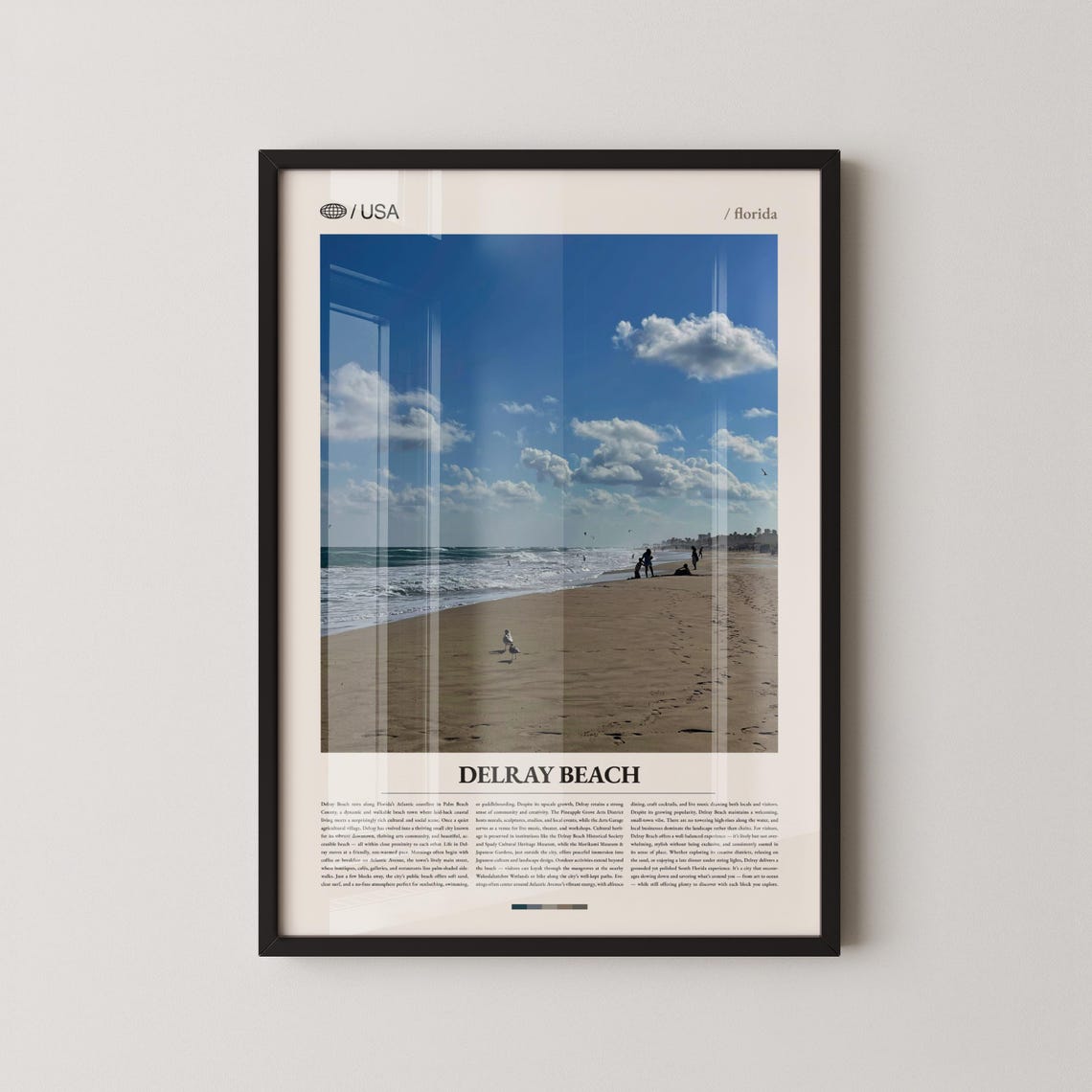 Delray Beach Florida Sandy Shoreline Photo Minimalist Travel Poster