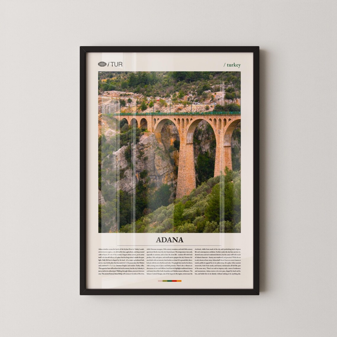 Adana Turkey Stone Viaduct Editorial Photo Travel Poster Landmark