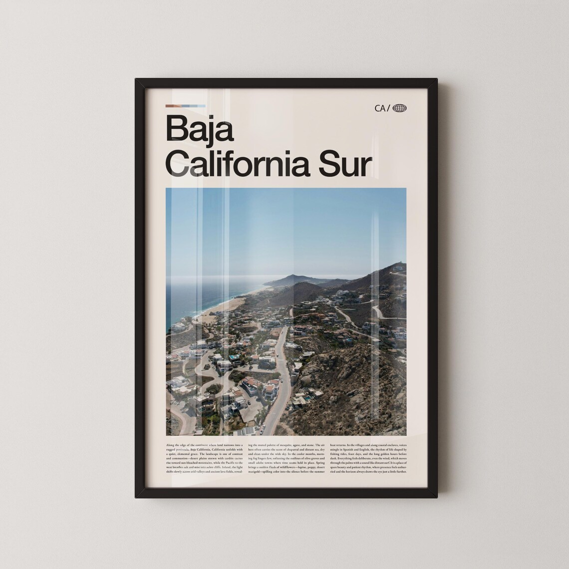 Baja California Sur Mexico Coastal Town Aerial Travel Photo Wall Art