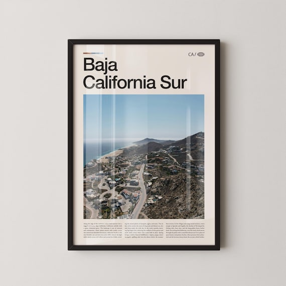 Baja California Sur Mexico Coastal Town Aerial Travel Photo Wall Art
