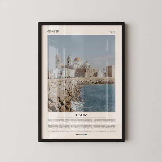 Cadiz Spain Cathedral Coastal Cityscape Travel Photography Poster