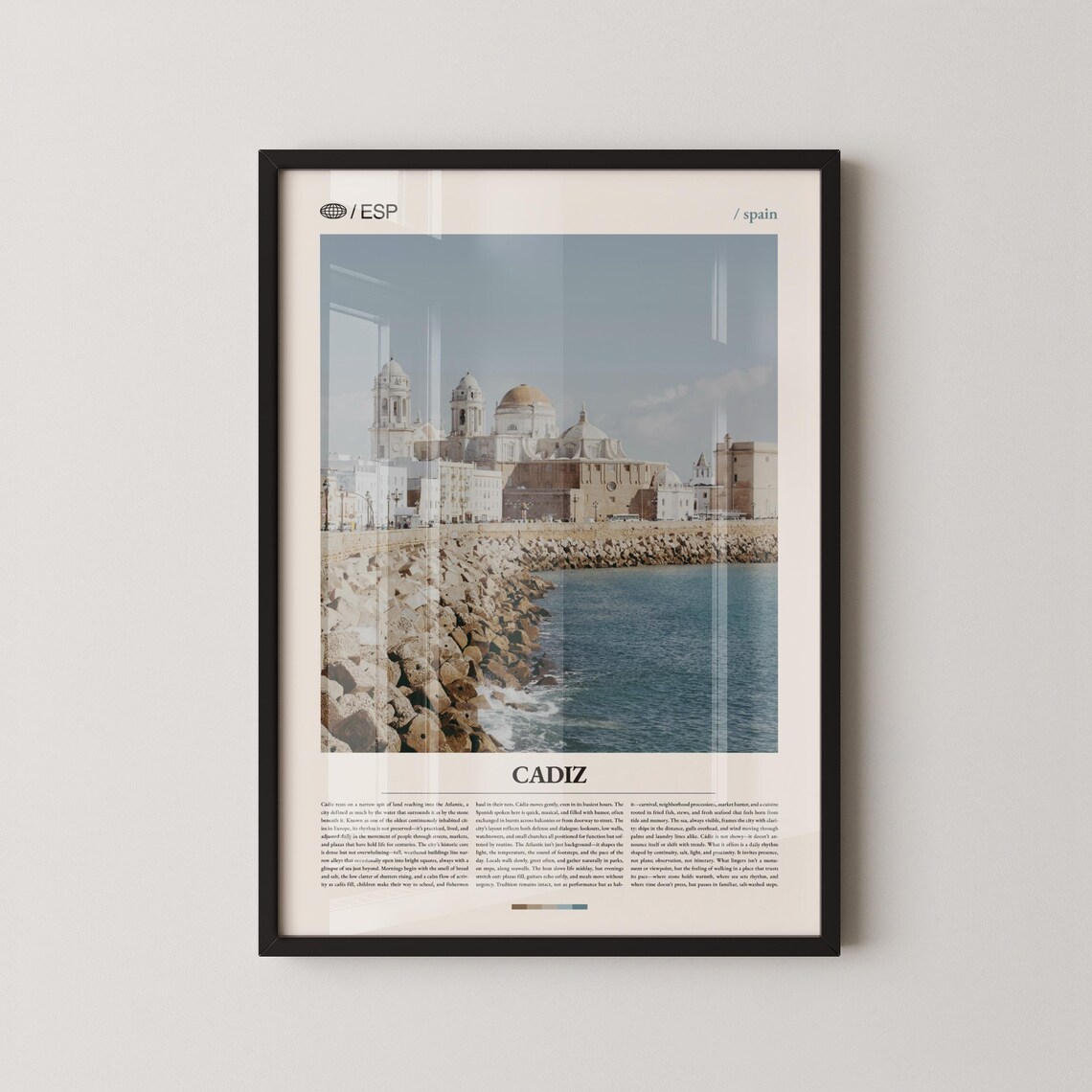 Cadiz Spain Cathedral Coastal Cityscape Travel Photography Poster