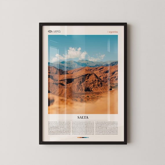 Salta Argentina Red Rock Canyon Desert Mountains Photography Poster