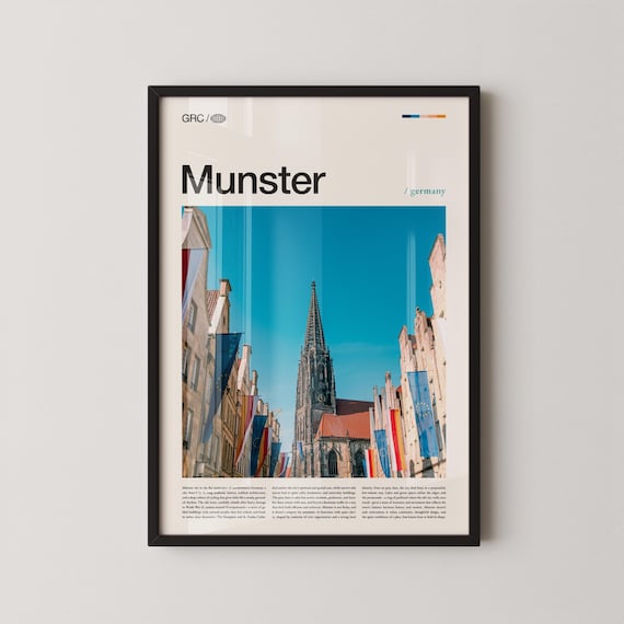 Munster Germany Historic Prinzipalmarkt Skyline Travel Poster
