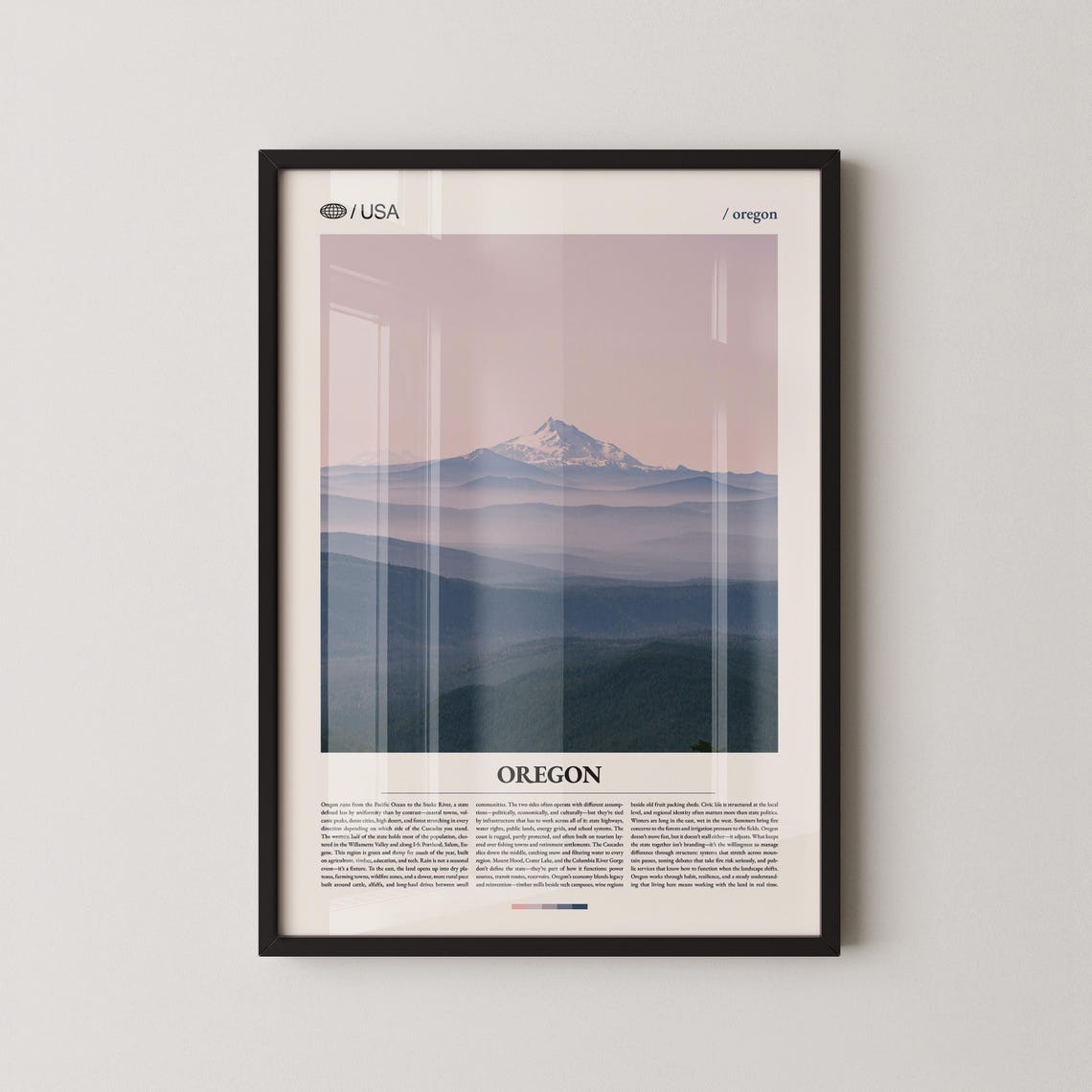 Oregon Mount Hood Scenic Photo Travel Poster With Editorial Layout