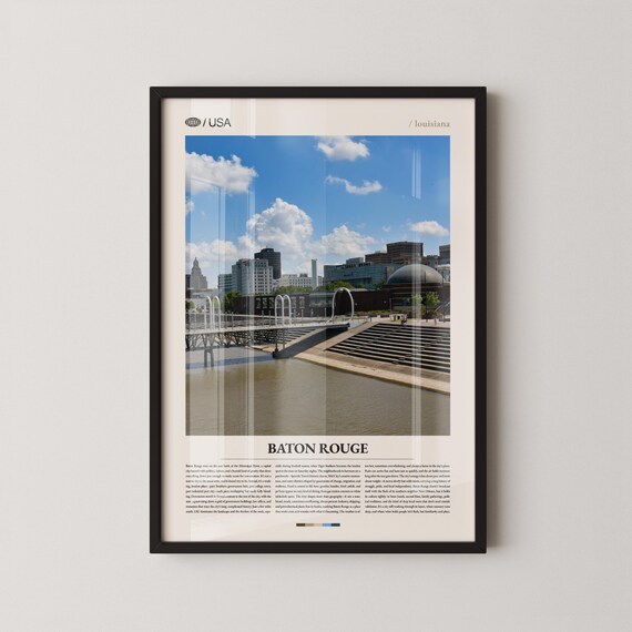 Baton Rouge Louisiana Riverfront Skyline Photo Art Travel Poster