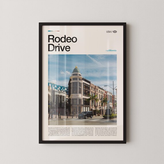 Rodeo Drive Beverly Hills Minimalist California Travel Poster