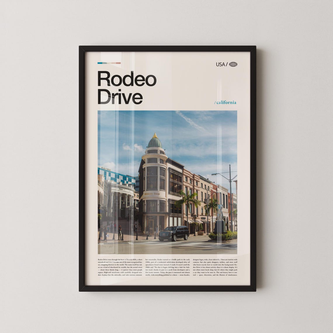 Rodeo Drive Beverly Hills Minimalist California Travel Poster