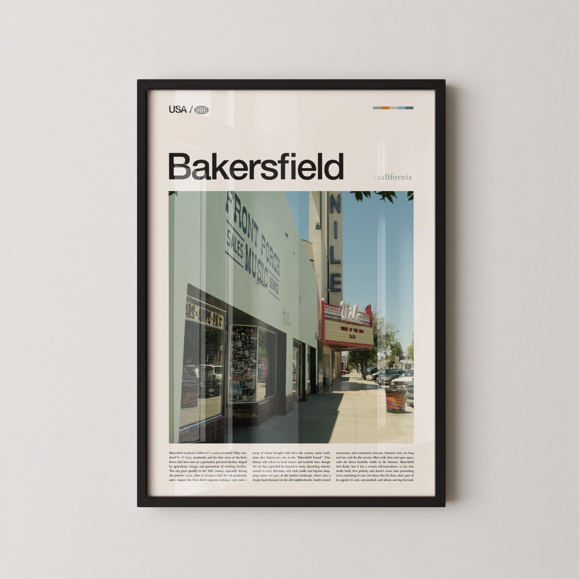 Bakersfield California Nile Theater Marquee District Photo Poster