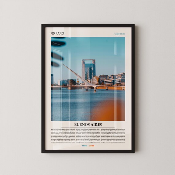 Buenos Aires Argentina Puente de la Mujer Bridge Daytime Poster