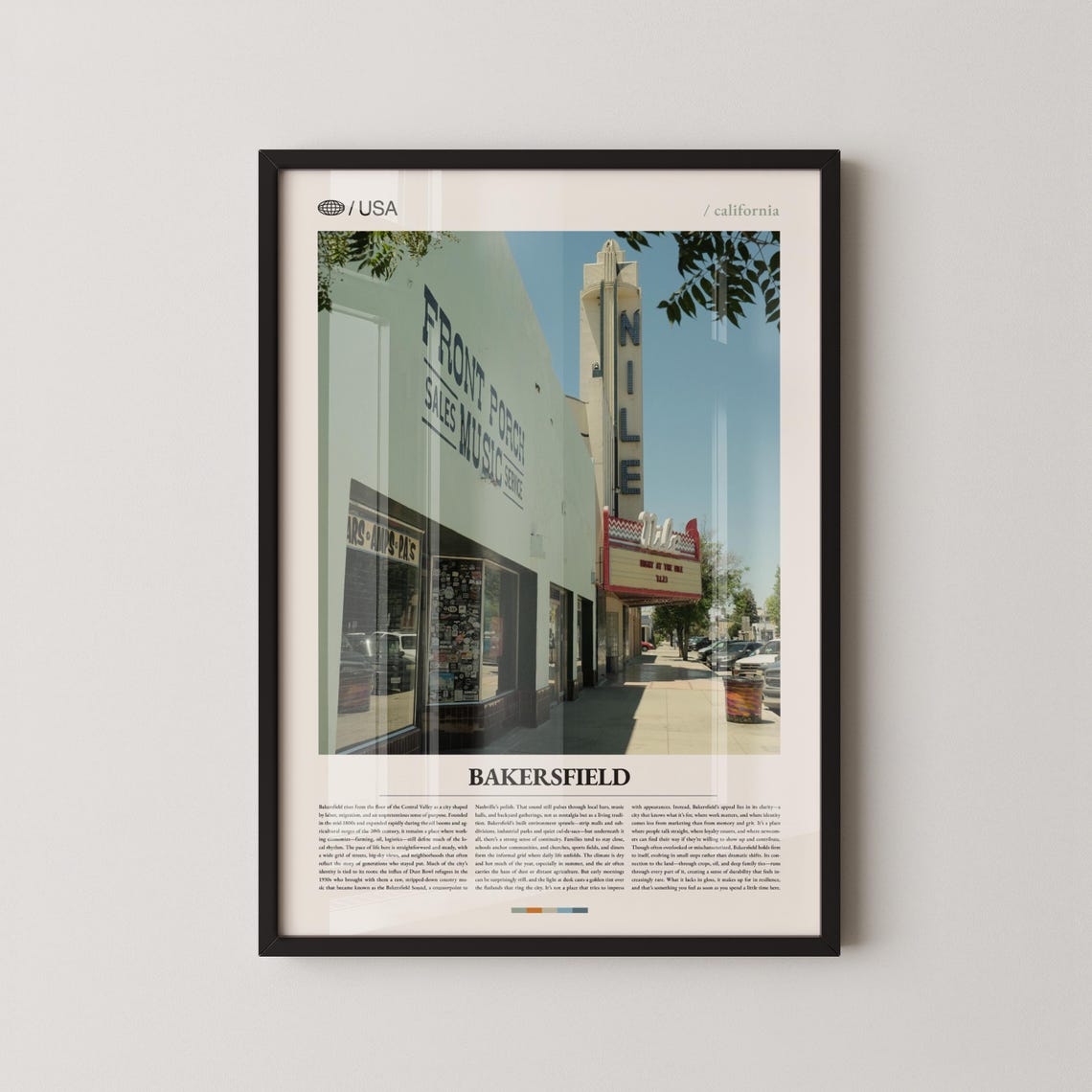 Bakersfield California Historic Nile Theater Tower Photo Poster