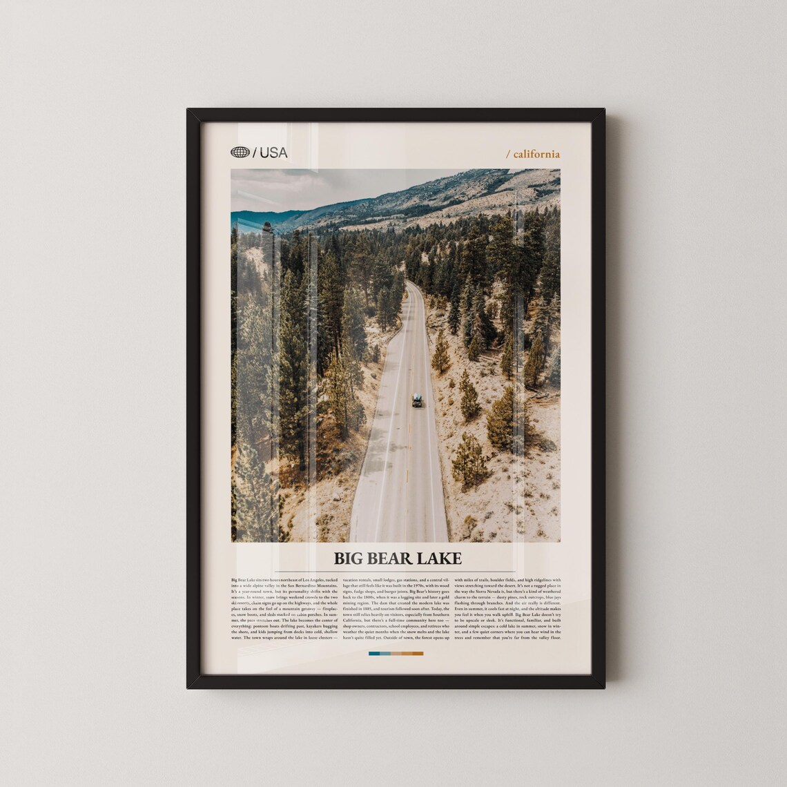 Big Bear Lake Print Wall Art Poster Photo Mountain Resort Boulder Bay