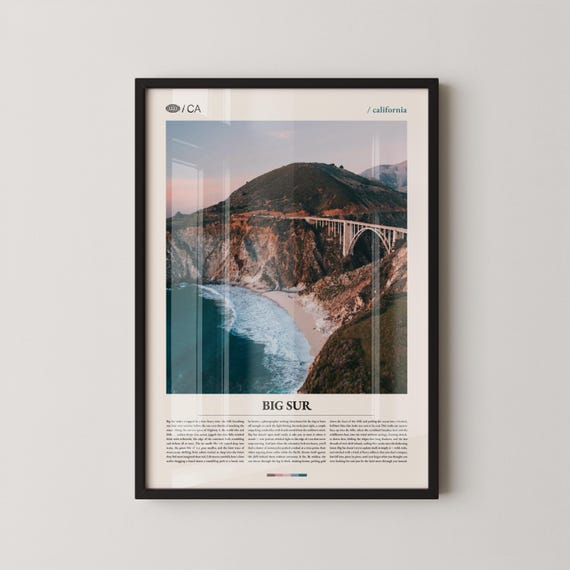 Big Sur Print Wall Art Poster Photo Bixby Bridge Pfeiffer Beach Mcway Falls Julia Burns