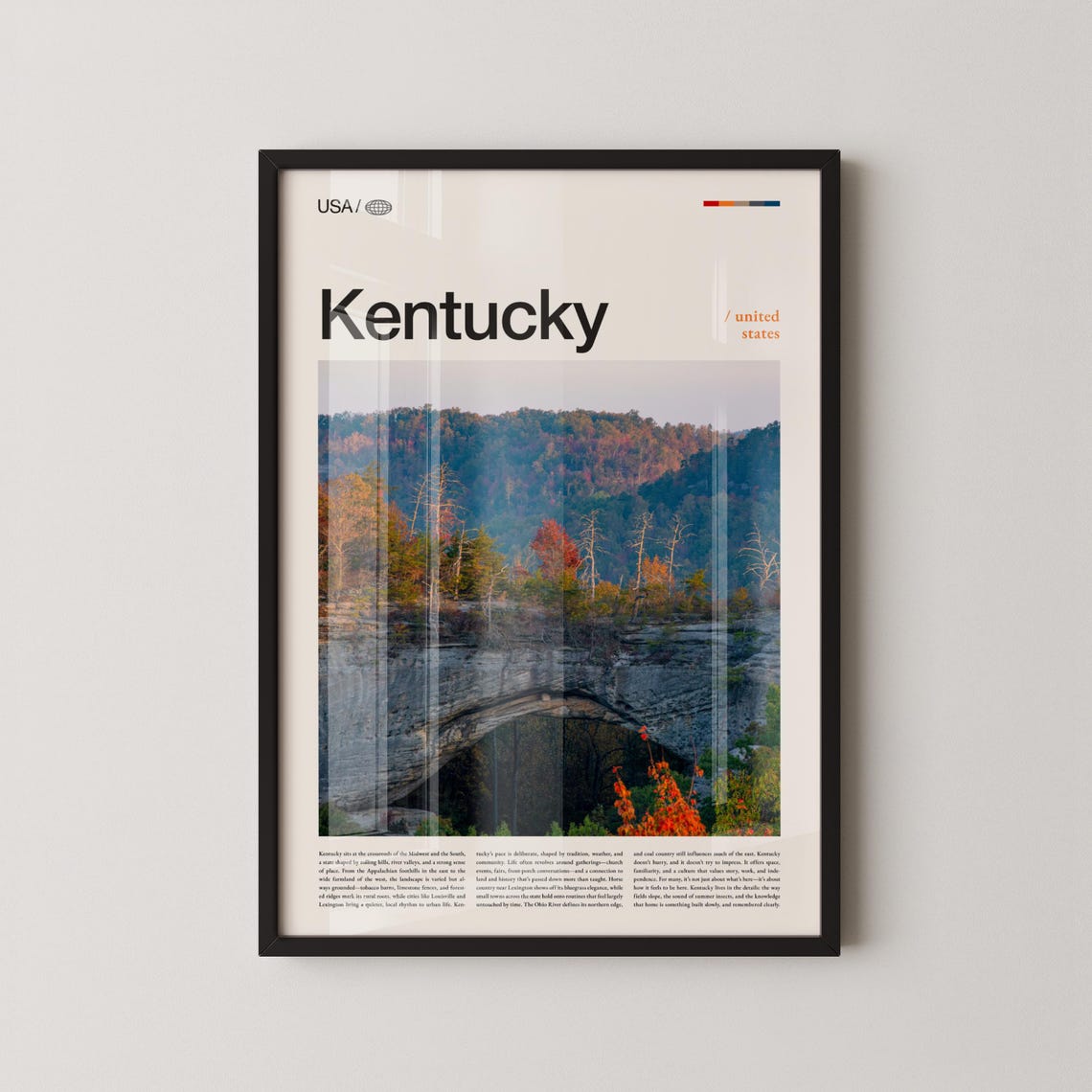 Kentucky Autumn Canyon Natural Bridge Scenic Landscape Photo Poster