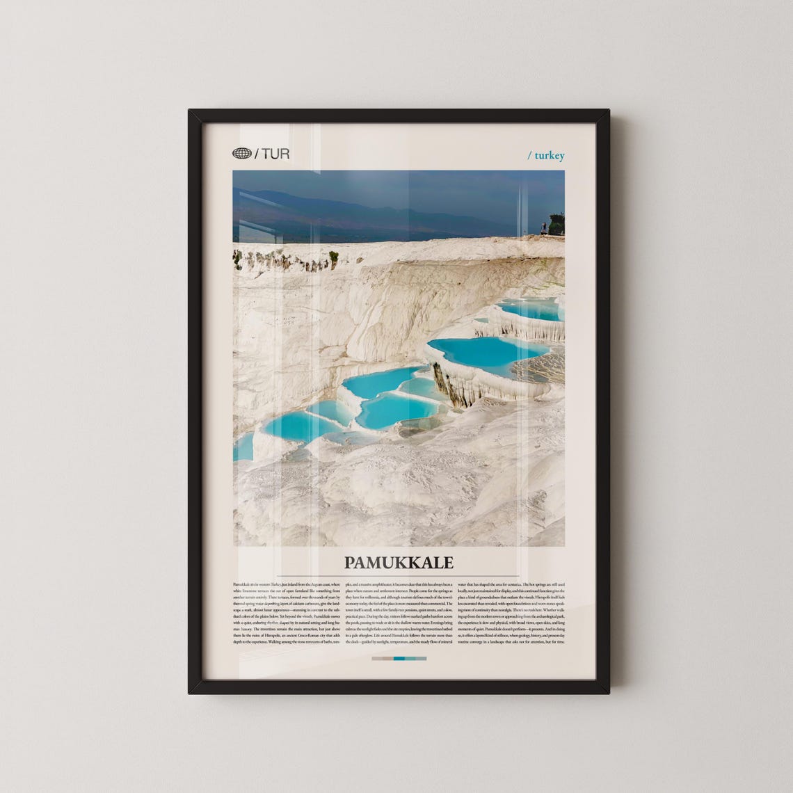 Pamukkale Turkey Travertine Terraces Turquoise Pools Travel Poster