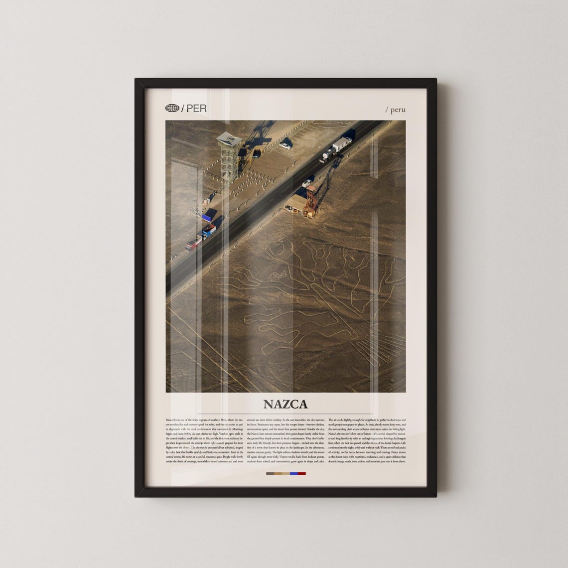 Nazca Peru Aerial Desert Lines Geoglyphs Travel Photo Poster