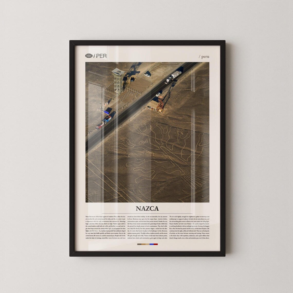 Nazca Print Wall Art Poster Peru Aerial Photography Lines Desert Decor
