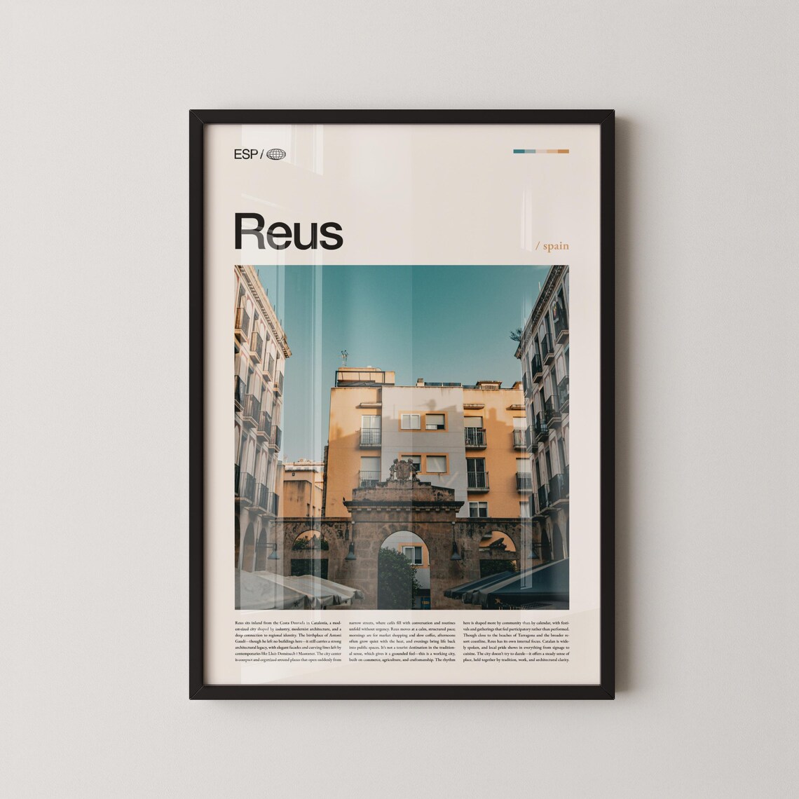 Reus Spain Cityscape Photography Travel Poster Catalonian Urban Scenic Artwork