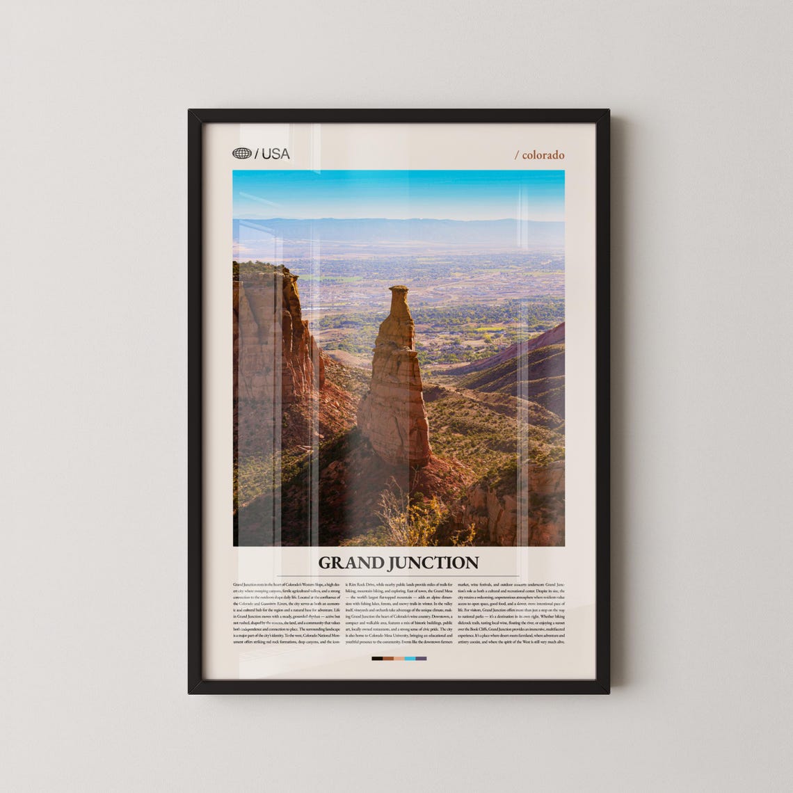 Grand Junction Colorado Red Rock Canyon Minimalist Travel Poster