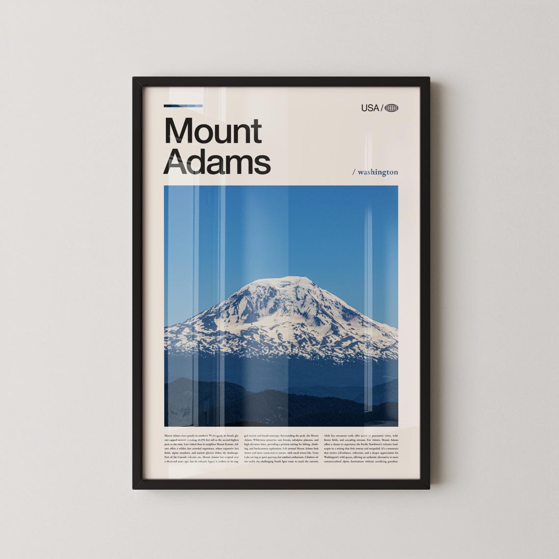 Mount Adams Washington Snowcapped Volcano Peak Cascade Photo Poster