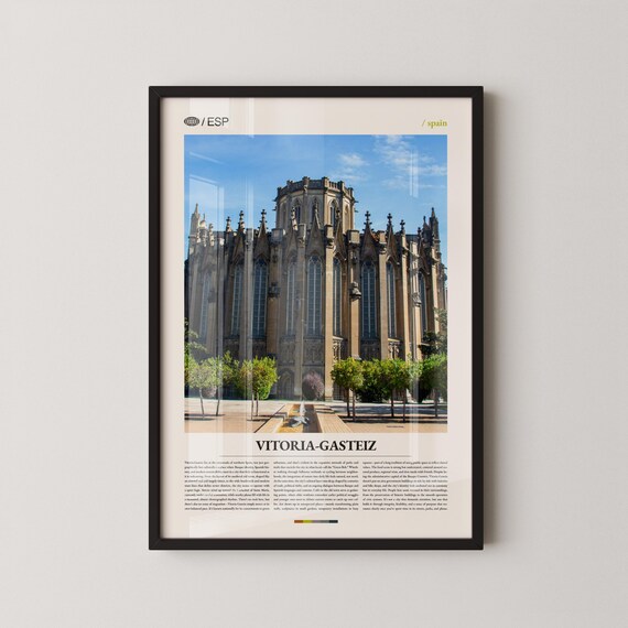 Vitoria-Gasteiz Gothic Cathedral Basque Country Spain Travel Poster
