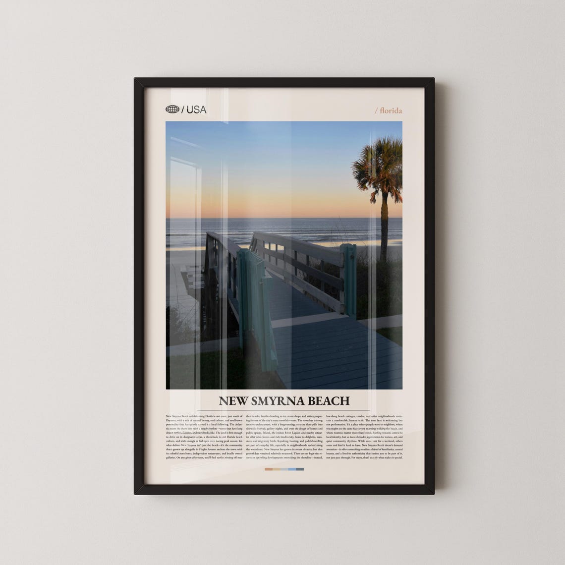 New Smyrna Beach Florida Dunes Boardwalk Sunset Photography Poster