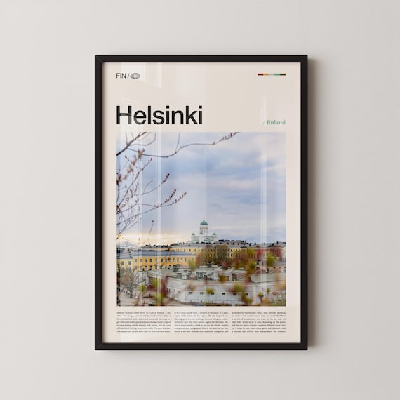Helsinki Finland Cathedral Skyline Nordic Travel Photo Art Poster